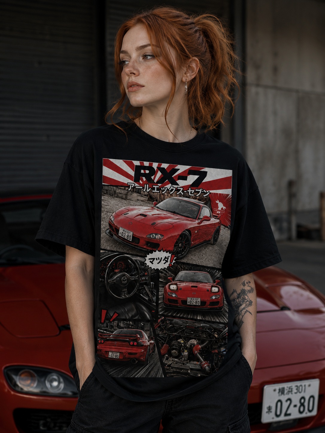T-Shirt Mazda RX7 FD Μαύρο 2026 NEW Design - Image 4